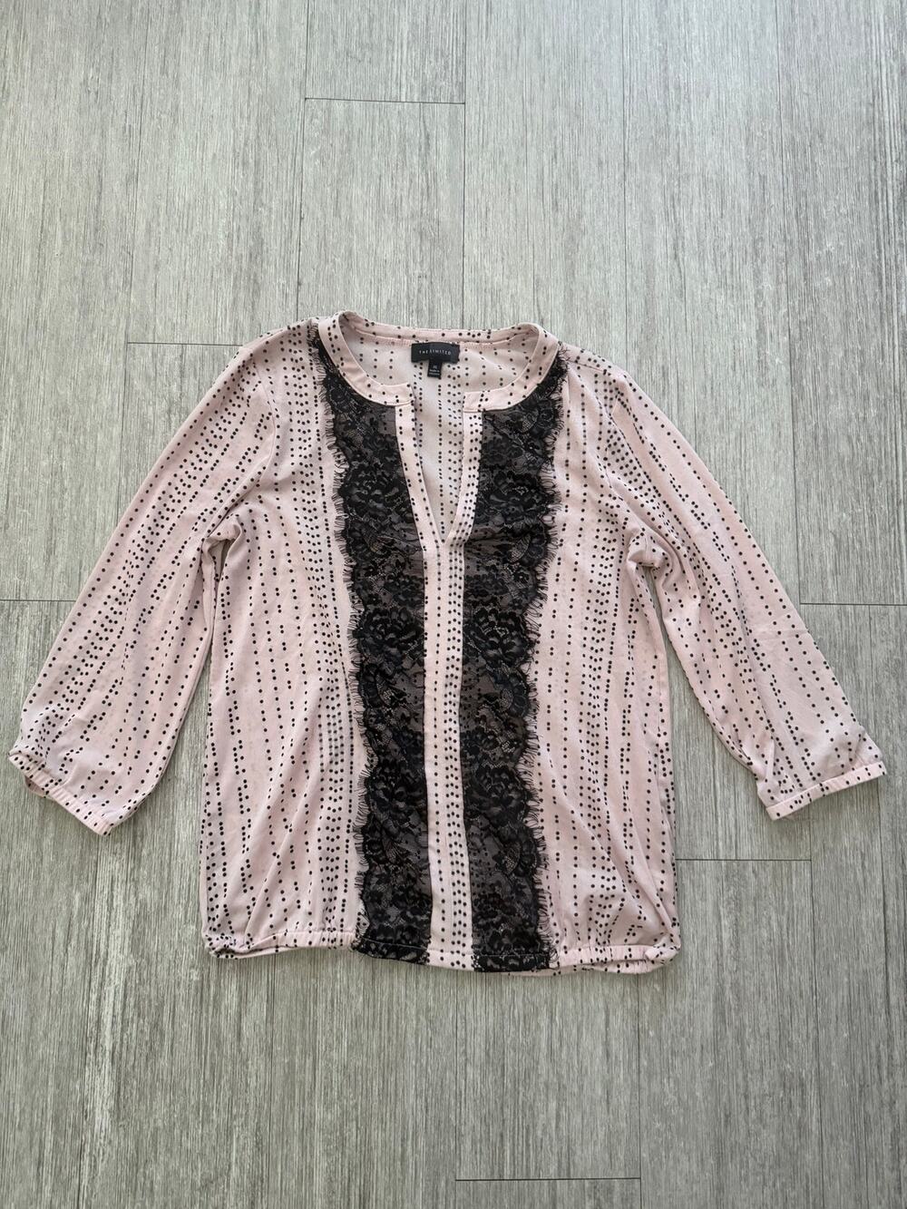 The Limited Black Polka Dot Lace Blouse